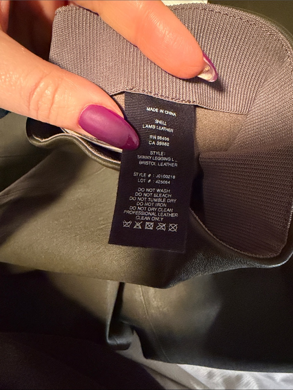 Theory Green Slate Leather Skinny Pants- 2 NWT - Picture 6 of 9